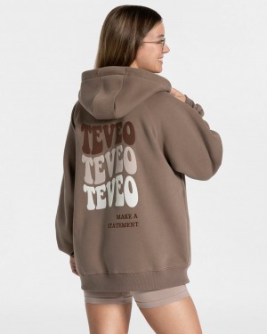 Women's Teveo Candy Oversized Jacket Coffee | USA-1260IKWHS