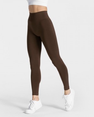 Women's Teveo Classy Leggings Dark Brown | USA-1492NXRAU