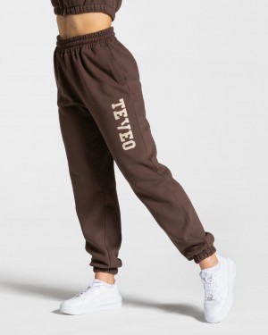 Women's Teveo College Oversized Leggings Dark Brown | USA-8265CVIGJ