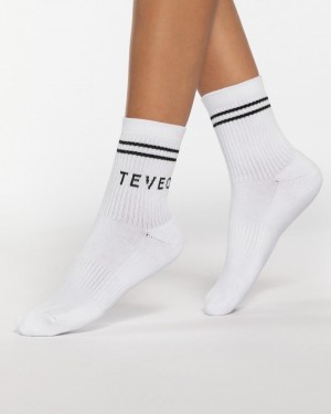 Women's Teveo Crew (2pcs) Socks White | USA-2837NWJGC