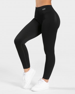 Women's Teveo Elegant Scrunch Leggings Black | USA-1689QIGZU