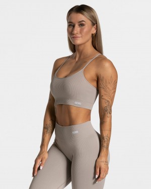 Women's Teveo Elegant Sports Bra Grey | USA-7106SVGBU