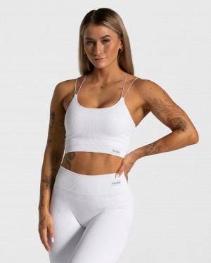 Women's Teveo Elegant Strap Tops White | USA-4632NVOUA