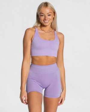 Women's Teveo Everyday Backless Tops Light Purple | USA-7965DWSMI