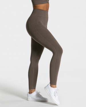 Women's Teveo Focus Scrunch Leggings Grey Brown | USA-1627CBXAL