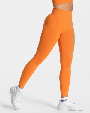 Women's Teveo Focus Scrunch Leggings Orange | USA-7346PESGQ