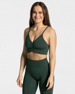 Women's Teveo Focus Sports Bra Dark Green | USA-8706XNUWE