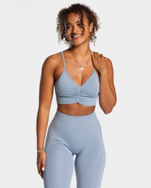 Women's Teveo Focus Sports Bra Grey Blue | USA-0465OWTZJ