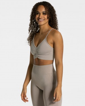 Women's Teveo Focus Sports Bra Grey | USA-6983UVQAF