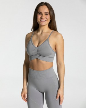 Women's Teveo Focus Sports Bra Grey | USA-7386TJGQO