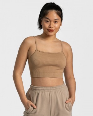 Women's Teveo Sassy Tops Beige | USA-3478MJUYH