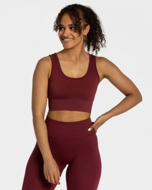 Women's Teveo Sensation Sports Bra Burgundy | USA-5139KBJND