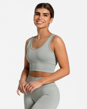 Women's Teveo Sensation Sports Bra Grey | USA-6475FWAXU