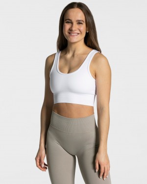 Women's Teveo Sensation Sports Bra White | USA-2573VQAZY