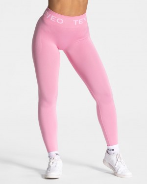 Women's Teveo Signature Scrunch Leggings Pink | USA-5361TKFSL