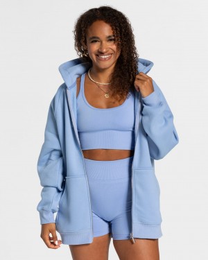 Women's Teveo Statement Oversized Jacket Blue | USA-9461HTUBP