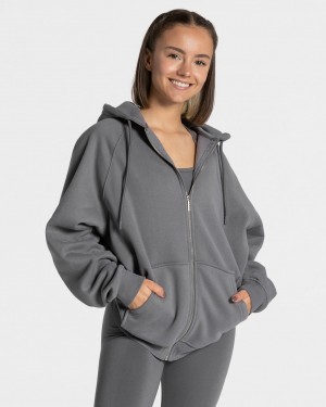 Women's Teveo Statement Oversized Jacket Black Grey | USA-5169MSUFP