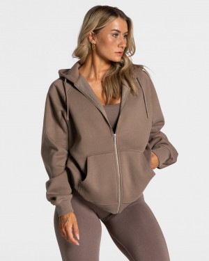 Women's Teveo Statement Oversized Jacket Coffee | USA-0637XBFVP