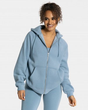 Women's Teveo Statement Oversized Jacket Grey Blue | USA-7895XCZWD