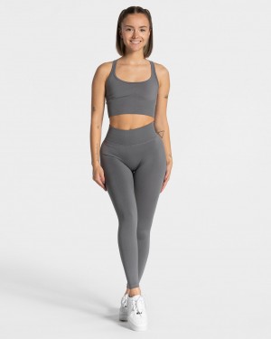 Women's Teveo Statement Scrunch Leggings Black Grey | USA-0965FZOYV