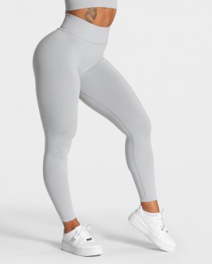 Women's Teveo Statement Scrunch Leggings Light Grey | USA-7681BGCLA