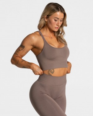 Women's Teveo Statement Sports Bra Coffee | USA-8150GBJHF