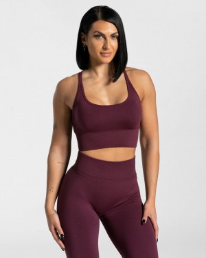 Women's Teveo Statement Sports Bra Dark Purple | USA-4362SMNUY