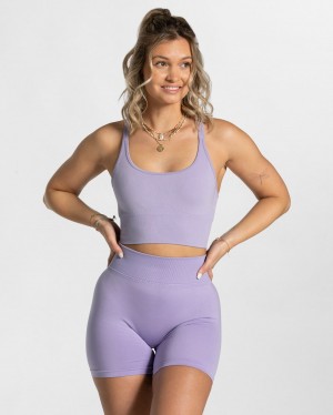 Women's Teveo Statement Sports Bra Light Purple | USA-2637AXFZD