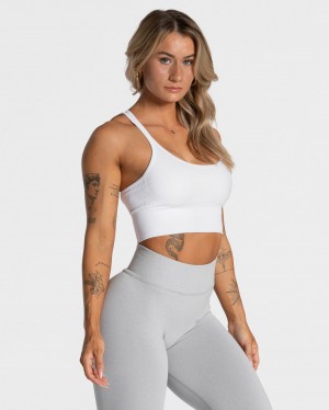 Women's Teveo Statement Sports Bra White | USA-1583QBRGV