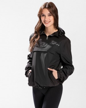 Women's Teveo Statement Windbreaker Black | USA-9758YIZQO