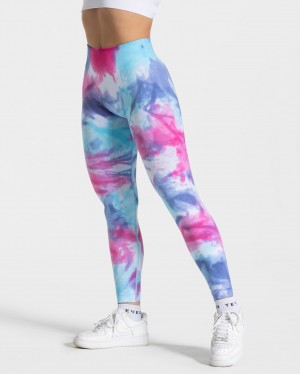 Women's Teveo Tie Dye Scrunch Leggings Multicolor | USA-8619OESGF