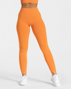 Women's Teveo Timeless Scrunch Leggings Orange | USA-5274AWJIN