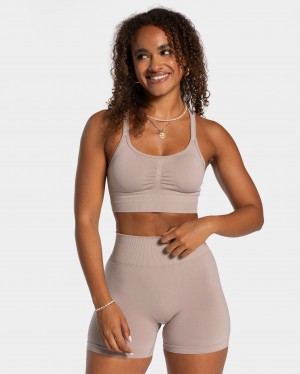 Women's Teveo Timeless Scrunch Sports Bra Grey | USA-0413NQYCA