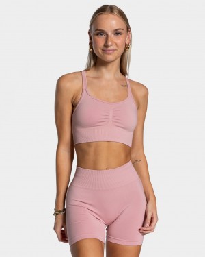 Women's Teveo Timeless Scrunch Sports Bra Pink | USA-5192UMOGX