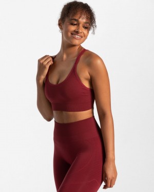 Women's Teveo True Sports Bra Burgundy | USA-6718XLONS