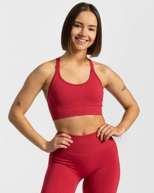 Women's Teveo True Sports Bra Red | USA-3571DQHKY