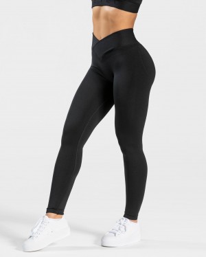 Women's Teveo V-Shape Leggings Black | USA-3978WGCFZ