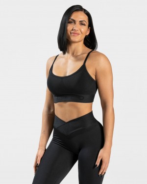 Women's Teveo V-Shape Sports Bra Black | USA-0271WMKGE