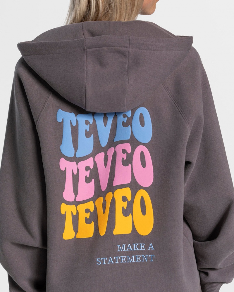 Women's Teveo Candy Oversized Jacket Black Grey | USA-8620OAHJE