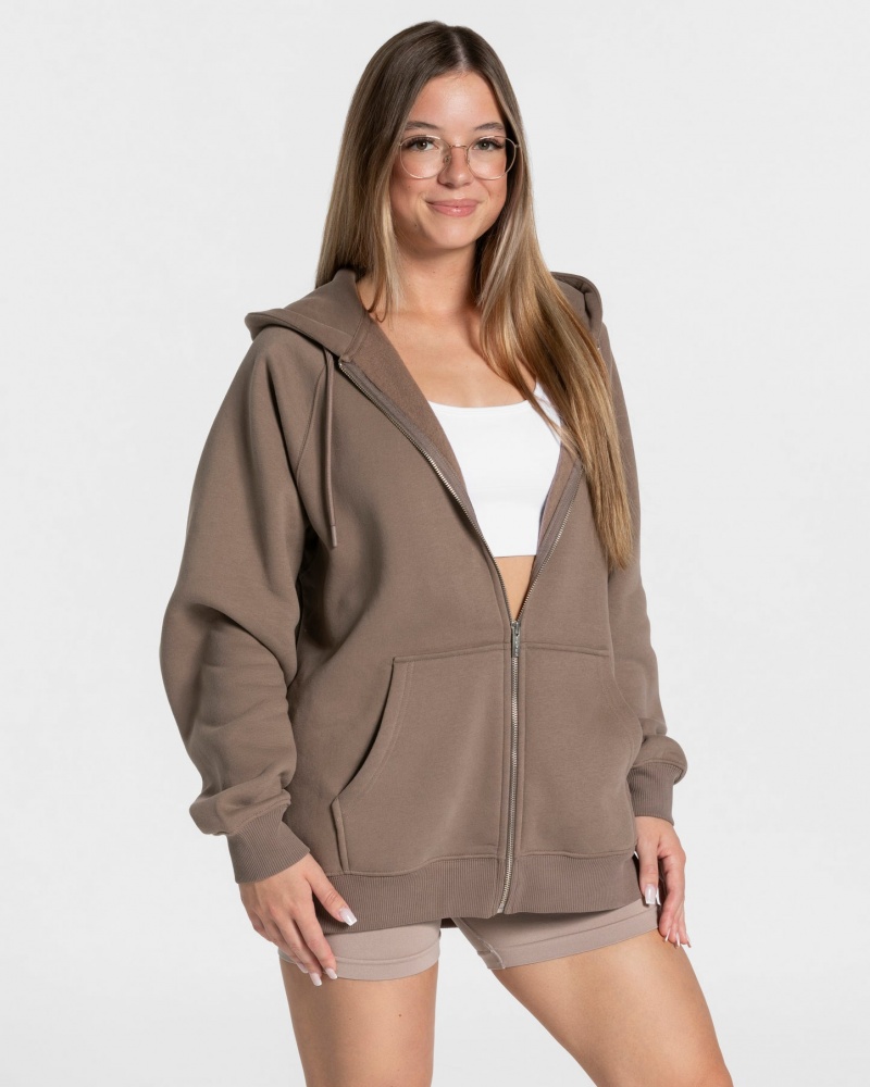 Women's Teveo Candy Oversized Jacket Coffee | USA-1260IKWHS