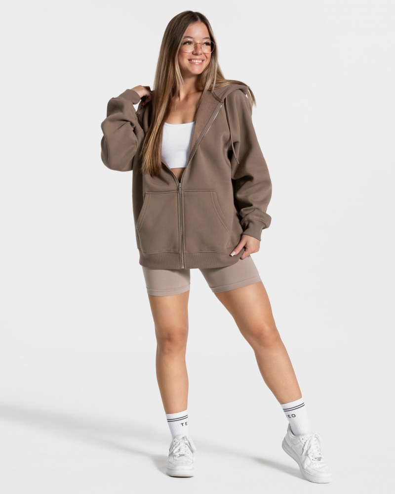 Women's Teveo Candy Oversized Jacket Coffee | USA-1260IKWHS