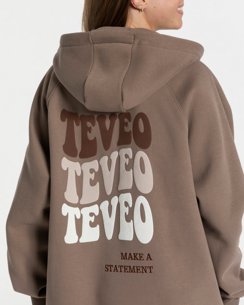 Women's Teveo Candy Oversized Jacket Coffee | USA-1260IKWHS