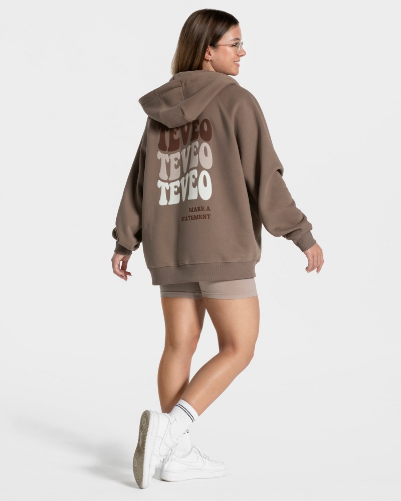 Women's Teveo Candy Oversized Jacket Coffee | USA-1260IKWHS