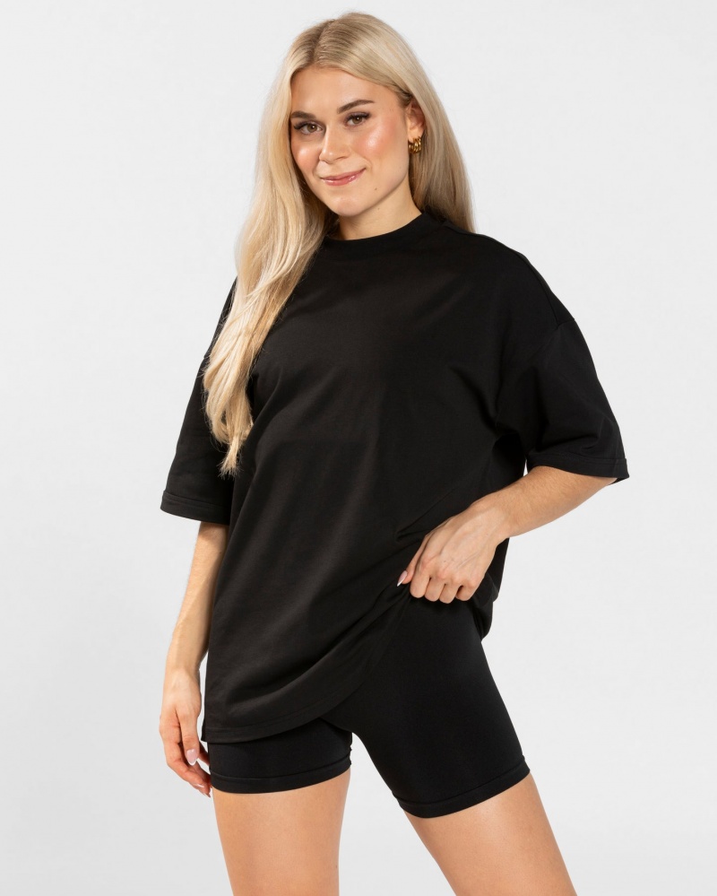 Women's Teveo Candy Oversized T-Shirt Black | USA-7420UVGJW