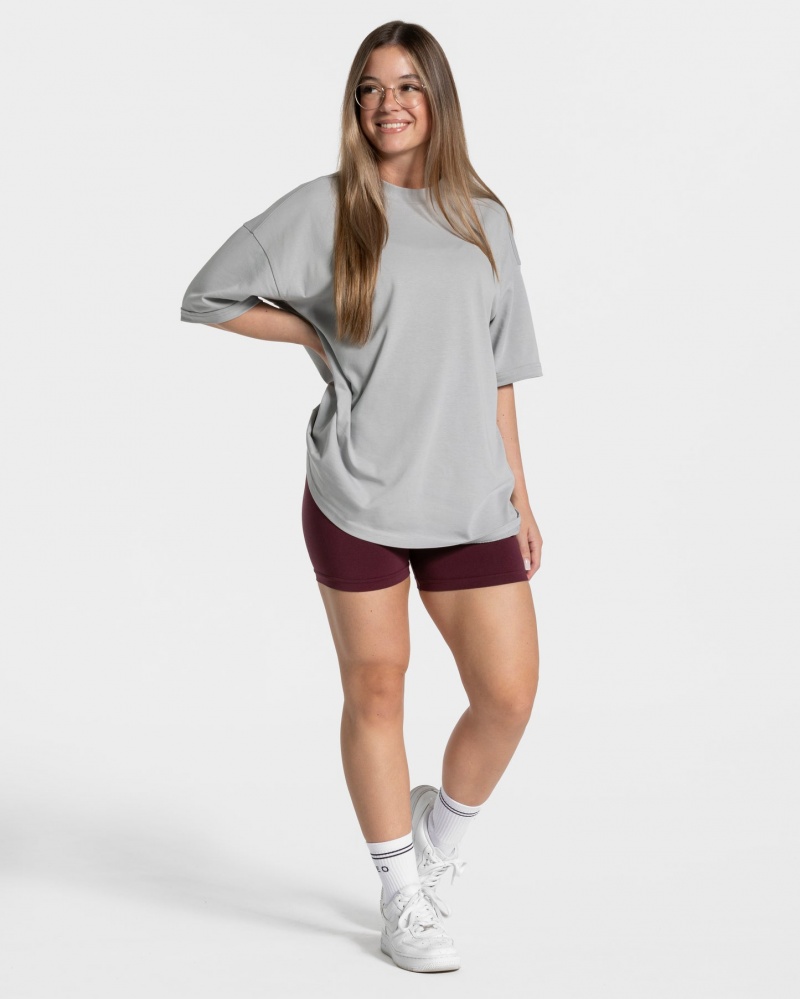 Women's Teveo Candy Oversized T-Shirt Light Grey | USA-0827LZNYR