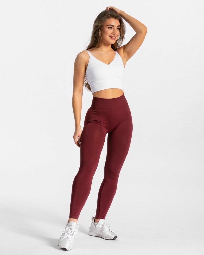 Women's Teveo Classy Leggings Burgundy | USA-1738RQNTJ