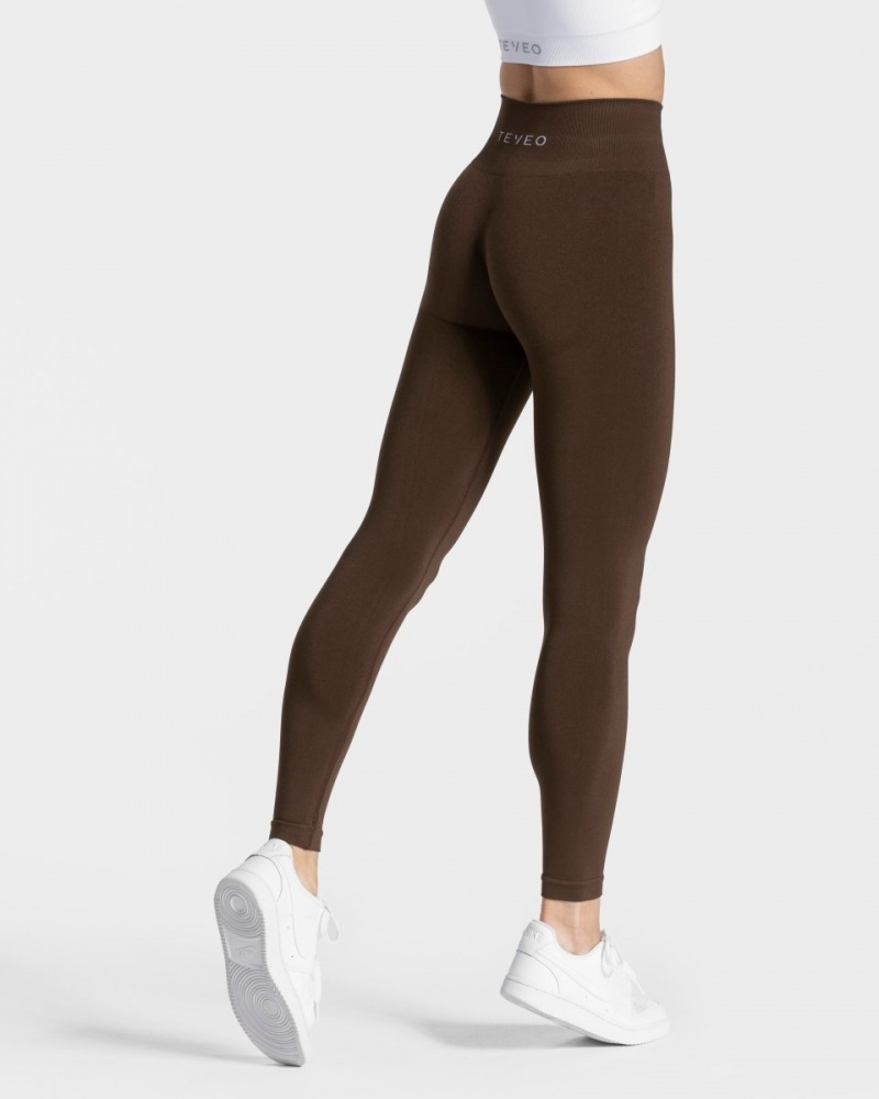 Women's Teveo Classy Leggings Dark Brown | USA-1492NXRAU