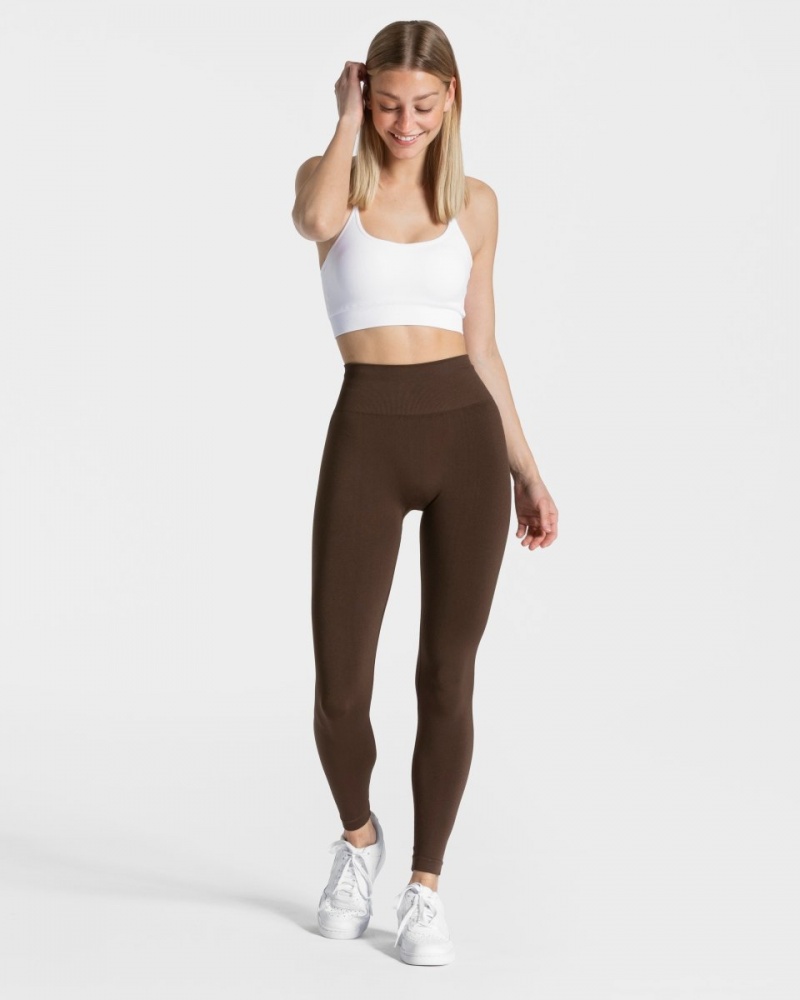 Women's Teveo Classy Leggings Dark Brown | USA-1492NXRAU