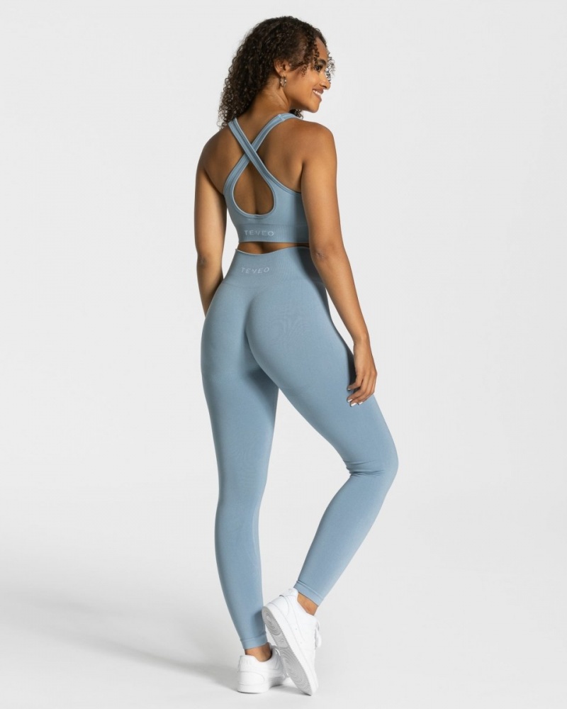 Women's Teveo Classy Leggings Grey Blue | USA-4862OGXNE