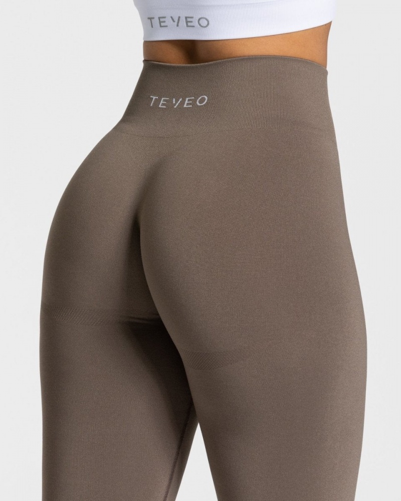 Women's Teveo Classy Leggings Grey Brown | USA-0176EBCAK